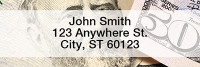 Money Rectangle Address Labels | LRMON-01