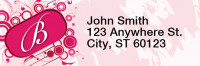 Stylish Monogram B Rectangle Address Labels | LRRMONO-03B