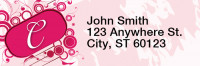 Stylish Monogram C Rectangle Address Labels | LRRMONO-03C