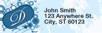 Stylish Monogram D Rectangle Address Labels | LRRMONO-03D