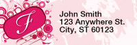 Stylish Monogram F Rectangle Address Labels | LRRMONO-03F
