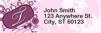 Stylish Monogram T Rectangle Address Labels | LRRMONO-03T