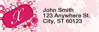 Stylish Monogram X Rectangle Address Labels | LRRMONO-03X