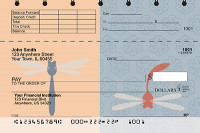 Retro Dragonflies Top Stub Checks | TSANI-008