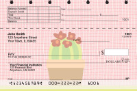 Colorful Cacti Top Stub Personal Checks | TSFLO-001