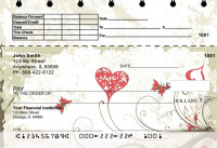 Grunge Hearts Top Stub Personal Checks | TSLOV-11