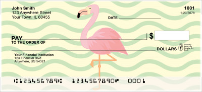 Wading Flamingos Personal Checks | ANI-011