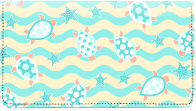 Colorful Sea Turtles Leather Checkbook Cover | CDP-ANI005