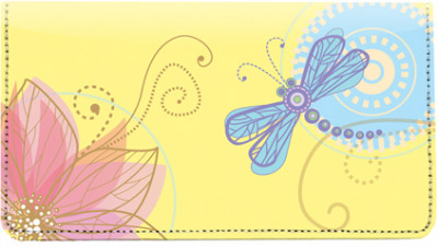 Garden Dragonflies Leather Checkbook Cover | CDP-NAT78