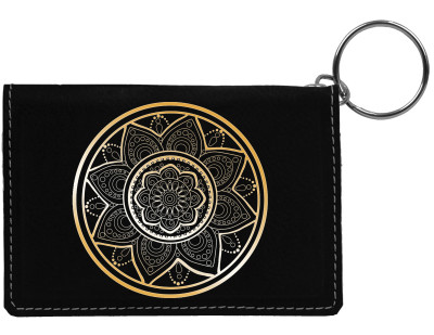 Mandalla Engraved Leather Keychain Wallet | KLE-00017