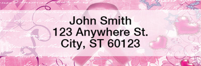 Breast Cancer Rectangle Address Labels | LREVC-31