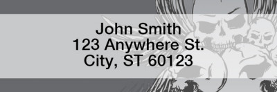 Stylish Skulls Rectangle Address Labels | LRGEP-60