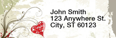 Grunge Hearts Rectangle Address Labels | LRRLOV-11
