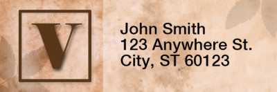 Simplistic Monogram V Rectangle Address Labels | LRRMONO-01V
