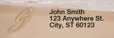 Sand Written Monogram G Rectangle Address Labels | LRRMONO-07G