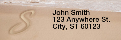 Sand Written Monogram S Rectangle Address Labels | LRRMONO-07S