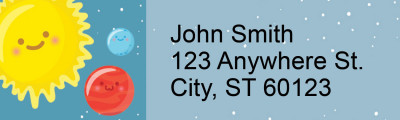 Happy Solar System Address Labels | LRRSPA-07