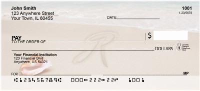 Sand Written Monogram 'R' Personal Checks | MONO-07R