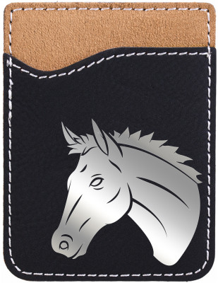 Majestic Horse Engraved Leather Phone Wallet | PLE-00012
