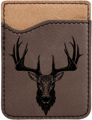 Big Horned Buck Engraved Leather Phone Wallet | PLE-ANK71