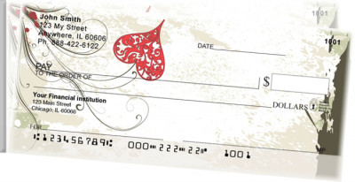 Grunge Hearts Side Tear Personal Checks | STLOV-11