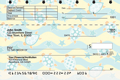 Colorful Sea Turtles Top Stub Checks | TSANI-005