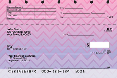 Sunset Chevron Top Stub Personal Checks | TSGEP-001