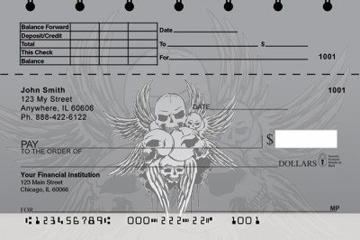 Stylish Skulls Top Stub Personal Checks | TSGEP-60