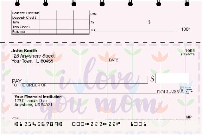 I Love You, Mom Top Stub Personal Checks | TSLOV-24