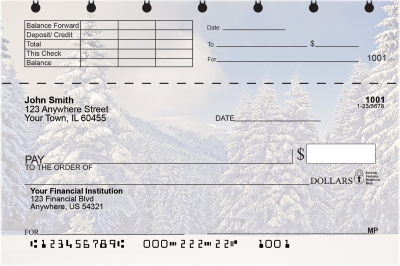 Snowy Woodland Top Stub Checks | TSNAT-86