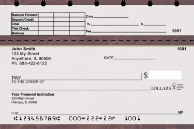 Burgundy Marble Top Stub Checks | TSVAL-022