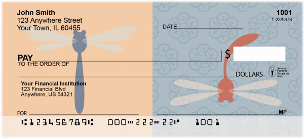 Retro Dragonflies Personal Checks | ANI-008