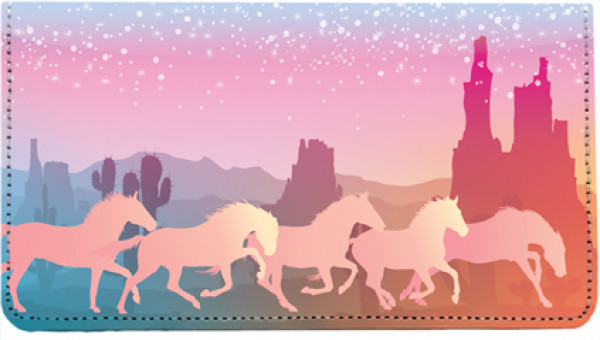 Twilight Stallions Leather Checkbook Cover | CDP-ANI002