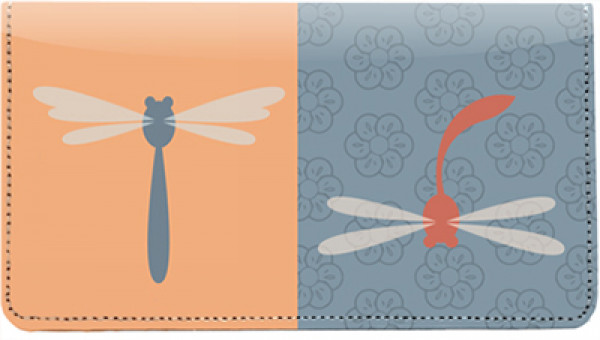 Retro Dragonflies Leather Checkbook Cover | CDP-ANI008