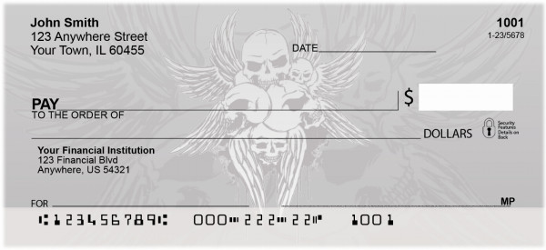 Stylish Skulls Top Tear Personal Checks | GEP-60