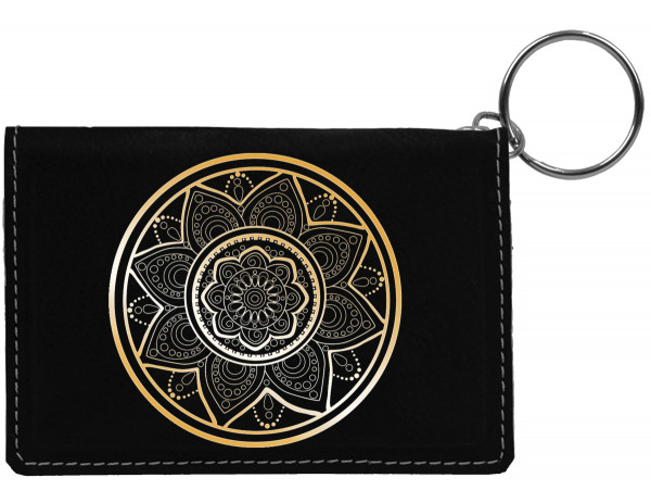 Mandalla Engraved Leather Keychain Wallet | KLE-00017