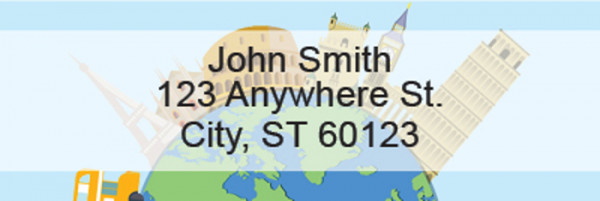 European Travel Rectangle Address Labels | LRFUN-94