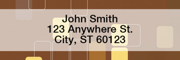 Retro Square Rectangle Address Labels | LRGEP-52