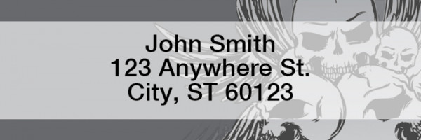 Stylish Skulls Rectangle Address Labels | LRGEP-60