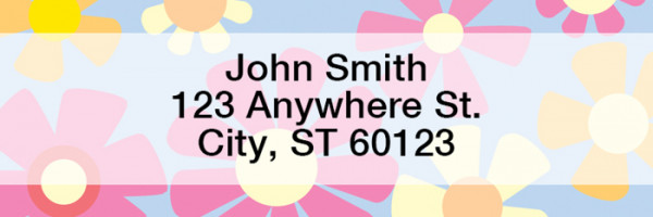 Flower Power Rectangle Address Labels | LRNAT-09