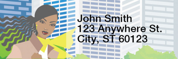 African Beauty Rectangle Address Labels | LRRAFR-16