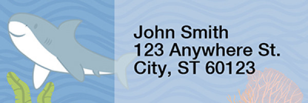 Happy Shark Address Labels | LRRANI-006