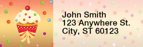 Cupcakes Rectangle Address Labels | LRRFOD-53