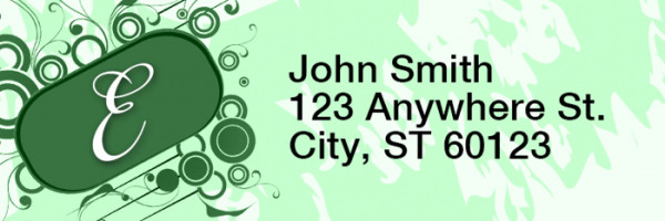 Stylish Monogram E Rectangle Address Labels | LRRMONO-03E