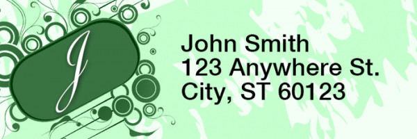 Stylish Monogram J Rectangle Address Labels | LRRMONO-03J