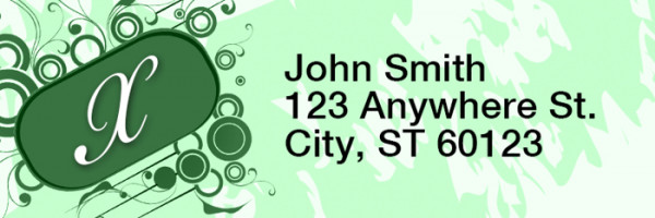 Stylish Monogram X Rectangle Address Labels | LRRMONO-03X