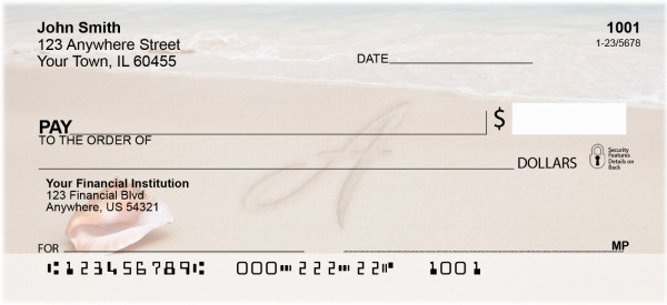 Sand Written Monogram 'A' Personal Checks | MONO-07A