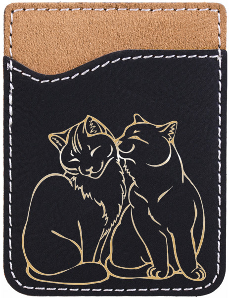 Purrfect Love Engraved Leather Phone Wallet | PLE-00001