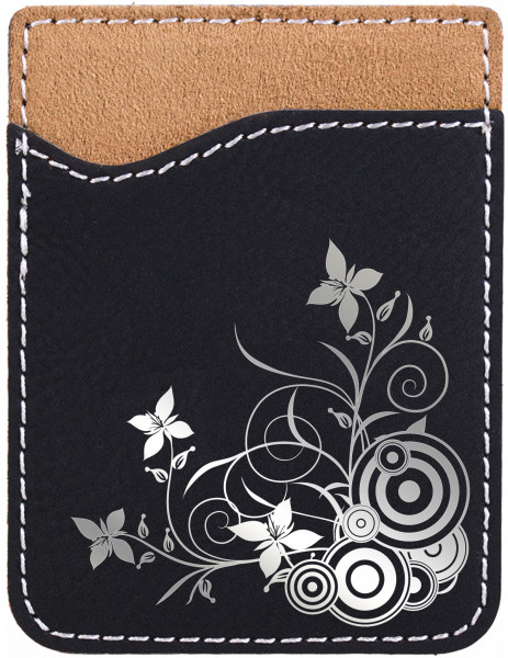 Creeping from the Corner Engraved Leather Phone Wallet | PLE-FLO76