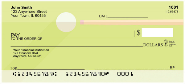 Pocket Billiards Personal Checks | SPO-92